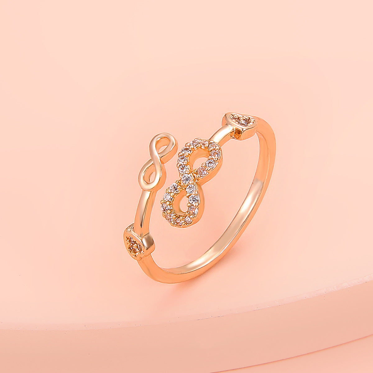 Wholesale Women' s hollow cross micro-paved zircon ring